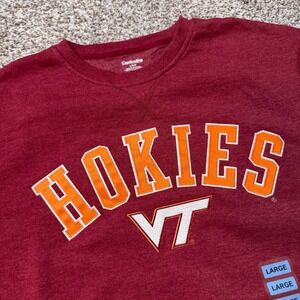 Virginia Tech Hokies Men's Large Maroon Red Crewneck Pullover Sweatshirt New‎